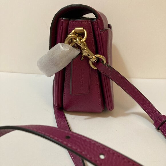 COACH Cassie 19 Crossbody Bag Deep Plum Leather - Picture 3 of 8